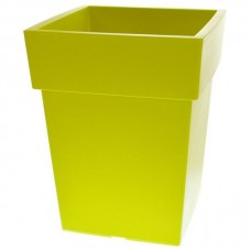 Πλαστική Τετράγωνη Γλάστρα  Linea Χαμηλή Λάιμ 42cm x 33cm x 33cm        |kipogeorgiki.live