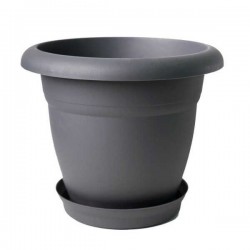 Πλαστική Στρογγυλή Γλάστρα N77 Ανθρακί Ø19x16cm