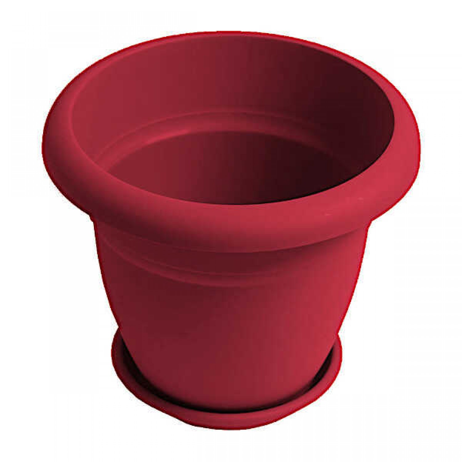 Plastic Round Pot N79 Bordeaux Color Ø24x20cm Μicplast - Plastic Round Pots & Planters Plastic Round Pot N79 Bordeaux Color Ø24x20cm Μicplast