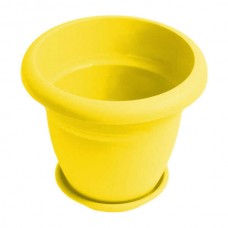 Πλαστική Στρογγυλή Γλάστρα N77 Κίτρινη Ø19x16cm