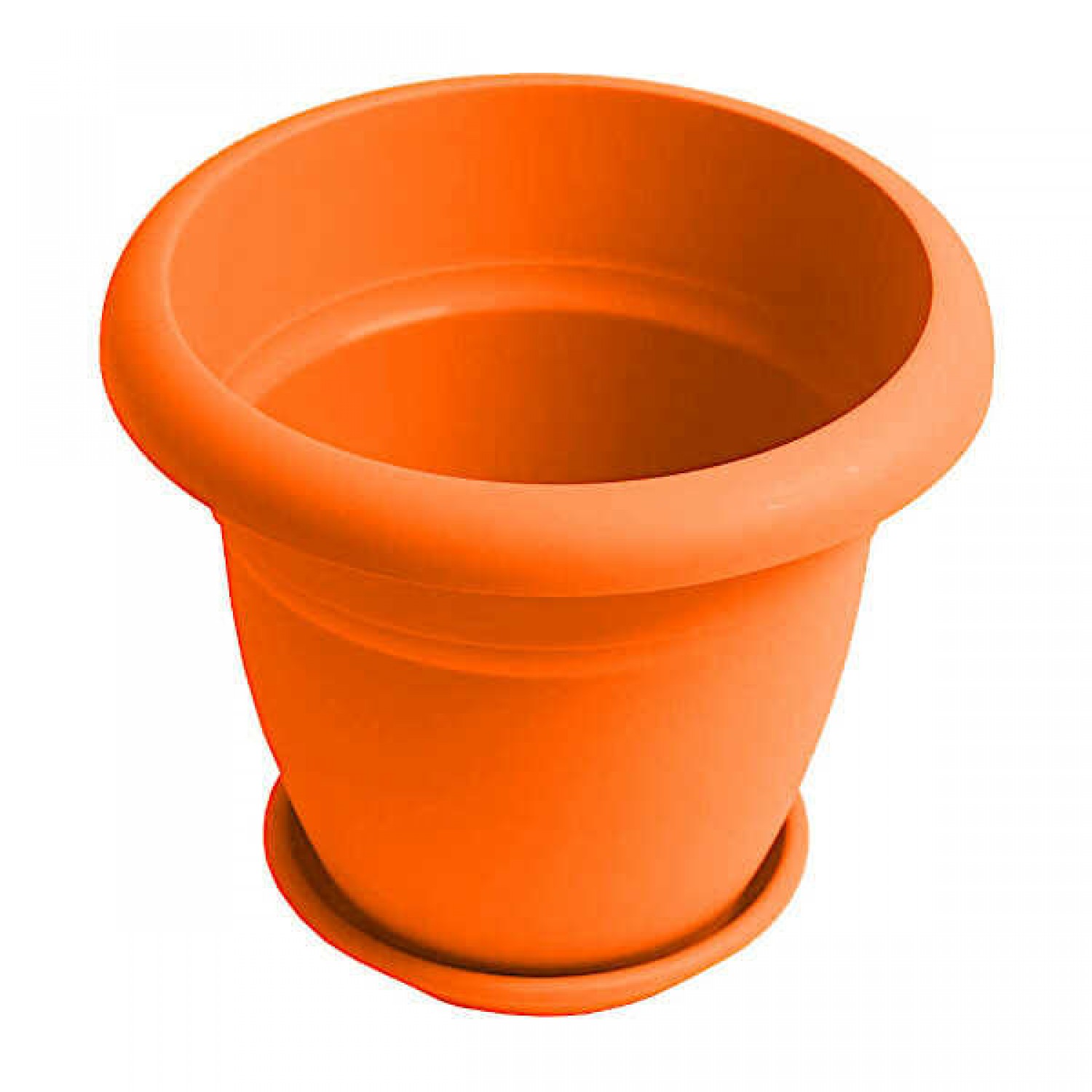 Plastic Round Pot N82 Orange Color Ø30x25cm Μicplast - Plastic Round Pots & Planters Plastic Round Pot N82 Orange Color Ø30x25cm Μicplast