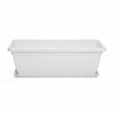 Πλαστική Ζαρντινιέρα Mojito 40 Λευκή 40x20x(Υ)17cm