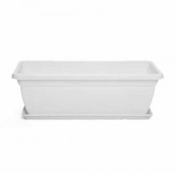 Πλαστική Ζαρντινιέρα Mojito 40 Λευκή 40x20x(Υ)17cm