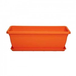 Πλαστική Ζαρντινιέρα Mojito 40 Πορτοκαλί 40x20x(Υ)17cm