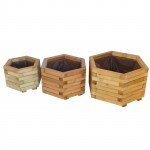 Wooden Hexagonal Planter Ø55 x 33cm | Impregnated Wood Products Wooden Hexagonal Planter Ø55 x 33cm | Kipogeorgiki