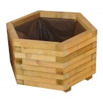 Wooden Hexagonal Planter Ø55 x 33cm | Impregnated Wood Products Wooden Hexagonal Planter Ø55 x 33cm | Kipogeorgiki