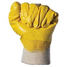 Cotton Work Gloves Dip 3/4 in Yellow Nitrile 059