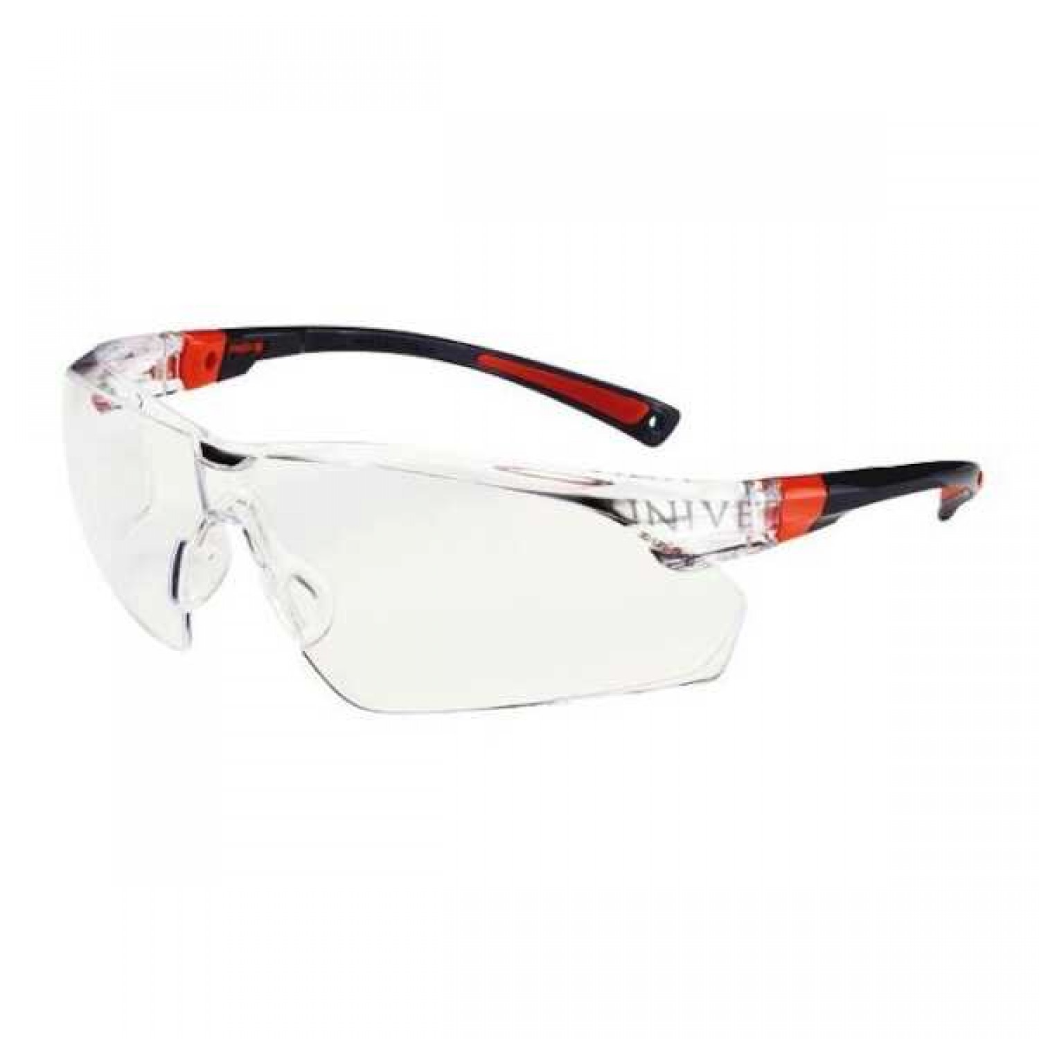 Univet Spectacles Safety Glasses with Transparent Lens & Black/Orange Frame Spectacles Safety Glasses & Transparent Lens | Kipogeorgiki