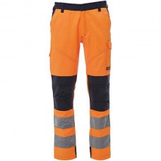 PAYPER CHARTER TECH Fluorescent Work Trousers Orange-Blue - Hi-Visibility Reflective Work Pants