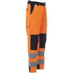 PAYPER CHARTER TECH Fluorescent Work Trousers Orange-Blue - Hi-Visibility Reflective Work Pants
