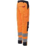 PAYPER CHARTER TECH Fluorescent Work Trousers Orange-Blue - Hi-Visibility Reflective Work Pants