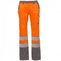 PAYPER CHARTER Hi-Visibility Work Trousers Orange-Grey - Reflective Work Pants