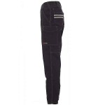 PAYPER Worker Work Trousers Black 100% Cotton Unisex - Reflective Work Pants