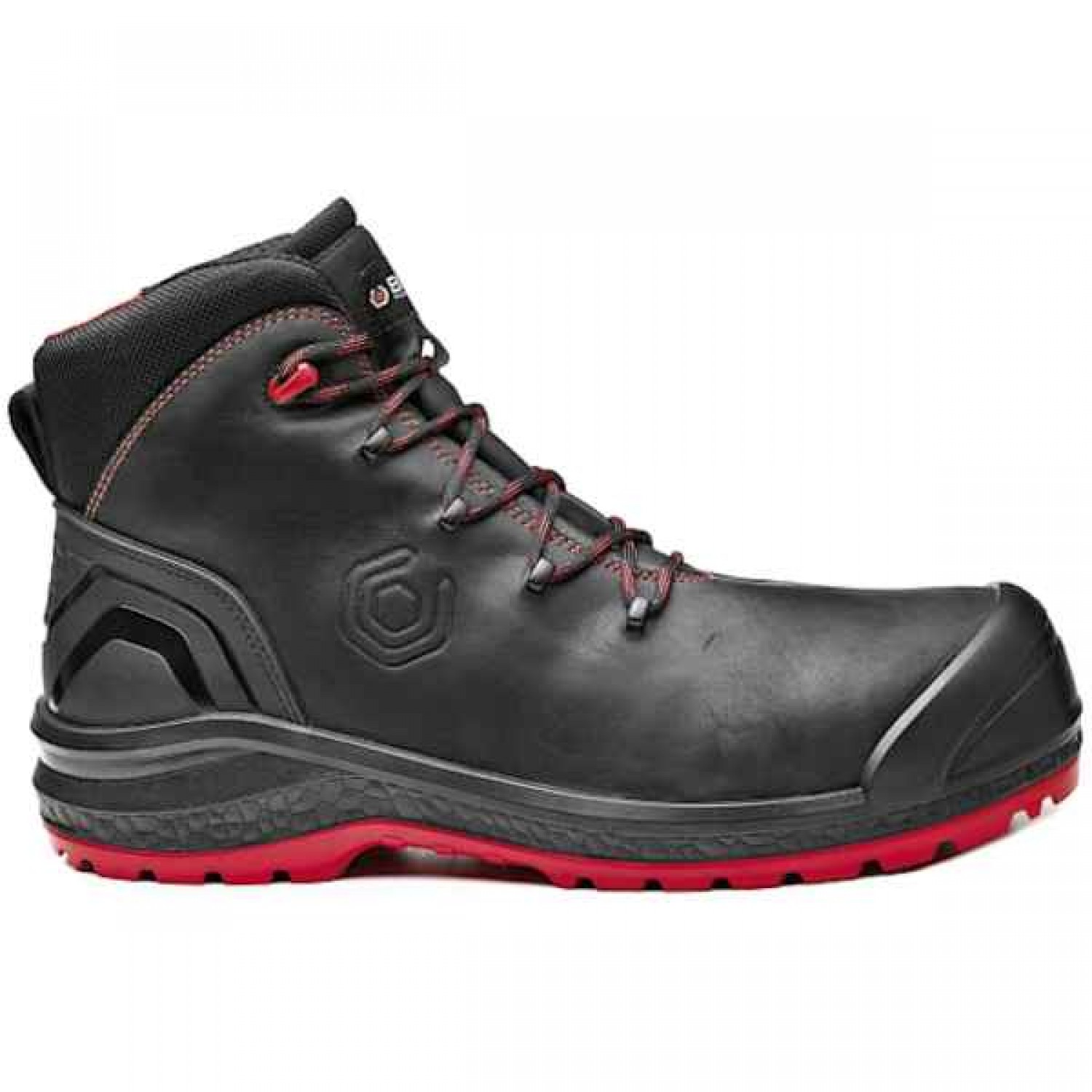 BASE Be-Uniform Top S3 HRO CI HI SRC Work Safety Boots Black-Red Water-Resistant - Ankle Support Safety Boots