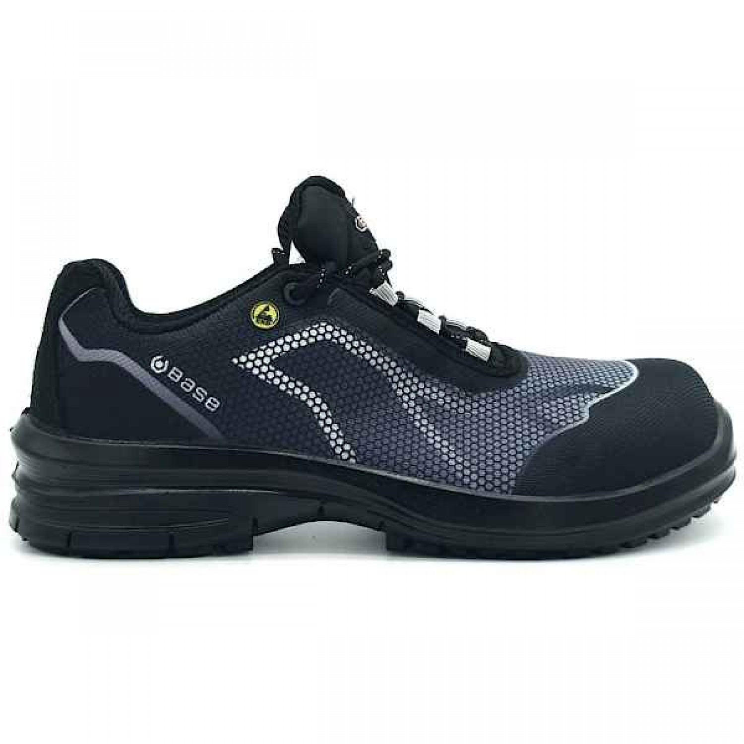 BASE Oren S3 ESD SRC Safety Low Shoes Unisex Black-Grey Water-Resistant - Safety Low Shoes