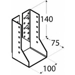 Δοκοθήκη με Εσωτερικά Αυτιά 100x140x75mm DOMAX Γαλβανισμένη WBZ 30 για Κατασκευή Πέργκολας Δοκοθήκη Γαλβανισμένη Εσωτερικά Αυτιά 10x14x7,5cm DOMAX