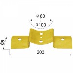 Σύνδεσμος Ενδιάμεσος 203x68x2,5mm Πασσάλων Φ8-10cm DOMAX LBO 1 Γαλβανισμένος Σύνδεσμος Ενδιάμεσος 203x68x2,5mm για Πάσσαλο Ø8-10cm