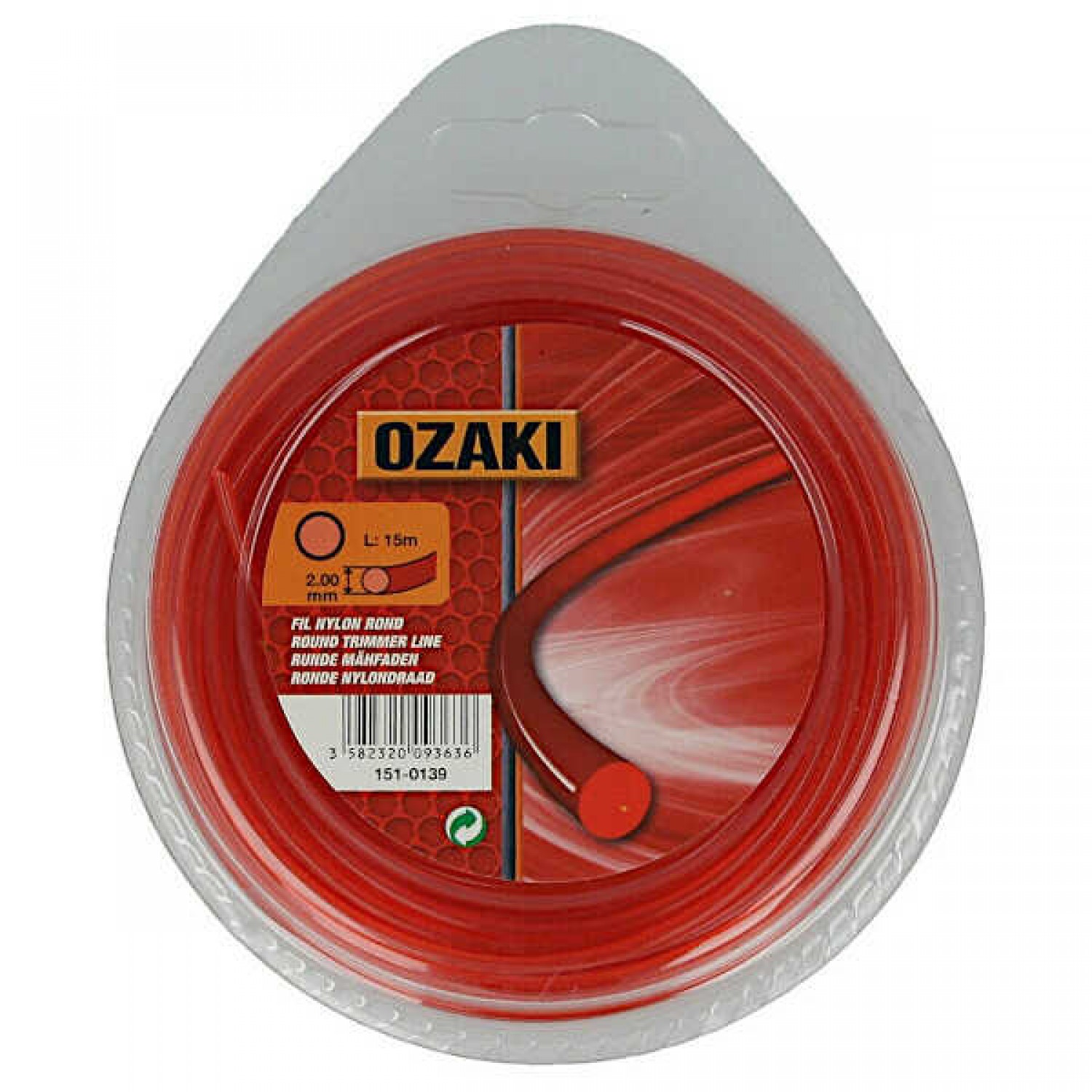 Μεσινέζα Στρογγυλή 2,0mm x 15m OZAKI - Μεσινέζες-Πετονιές Θαμνοκοπτικών Μεσινέζα Στρογγυλή 2,0mm x 15m OZAKI - Μεσινέζες
