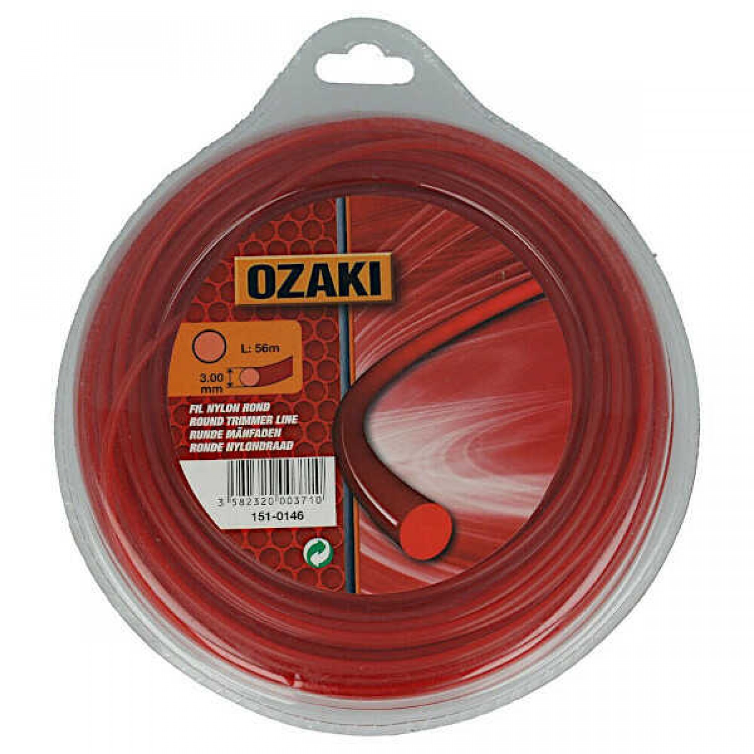 Round Cord 3.0mm x 56m OZAKI - Brushcutter Lines & Cords Round Cord 3.0mm x 56m OZAKI - Cords