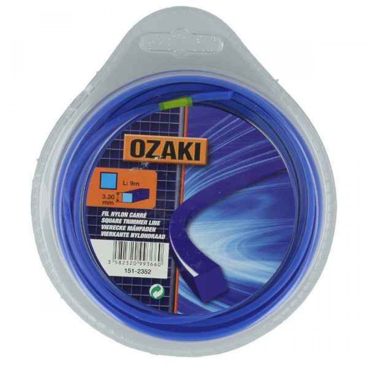 Square Cord 3.3mm x 9m OZAKI Square Cord 3.3mm x 9m OZAKI - 4-Sided Trimmer Cords