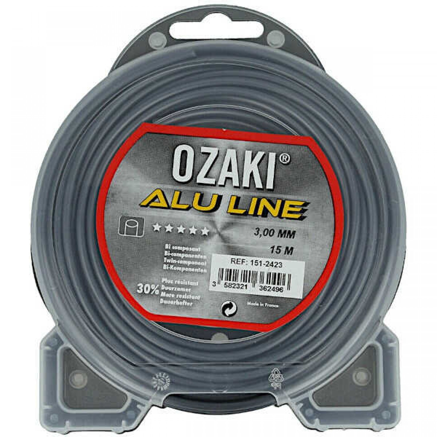 Μεσινέζα Αλουμινίου Στρογγυλή 3,0mm x 15m OZAKI - Μεσινέζες-Πετονιές Θαμνοκοπτικών Μεσινέζα Αλουμινίου Στρογγυλή 3,0mm x 15m OZAKI - Μεσινέζες
