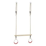 Wooden Ring Trapeze With Metal Rings 58x12x3.5cm for Childrens - Trapeze With Rings