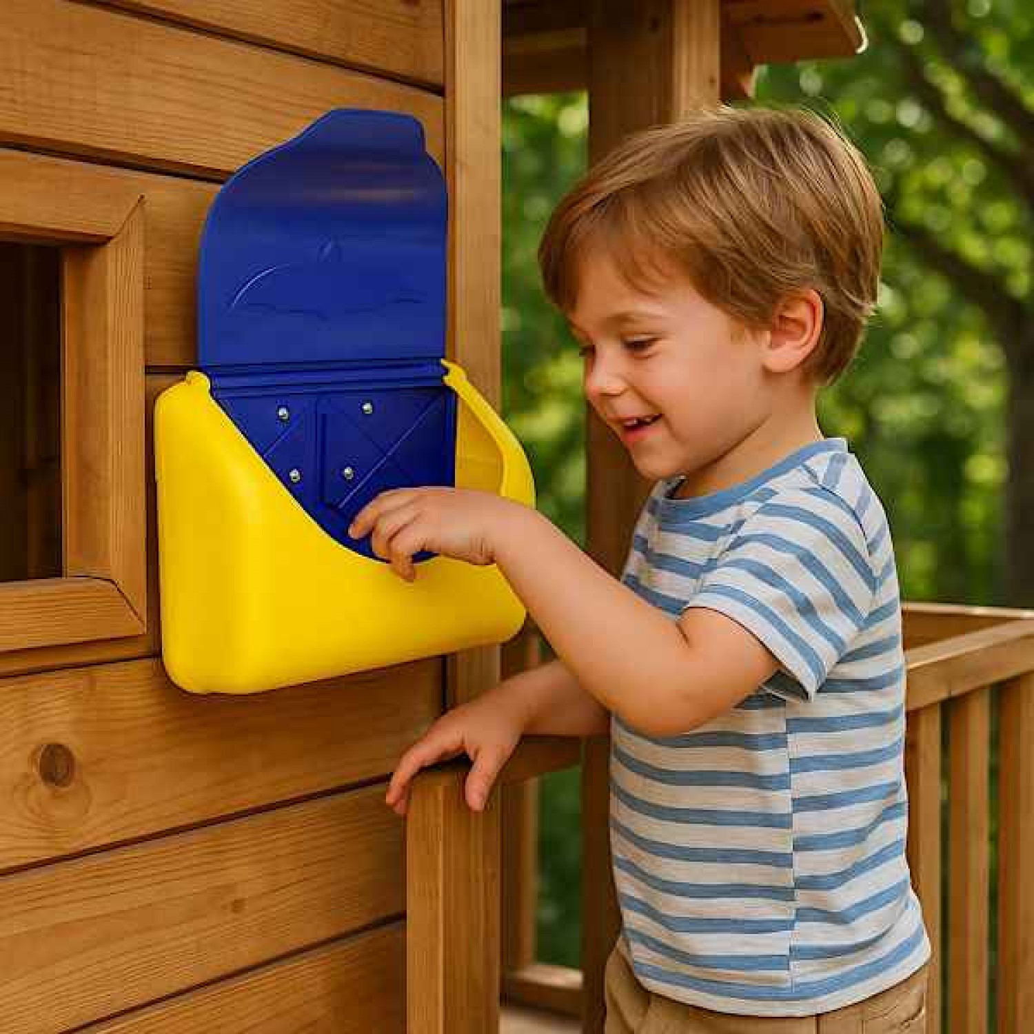 Children's Mailbox-Letter Box Yellow-Blue 14x22.6x25cm - Playground Equipment Children's Mailbox-Letter Box Yellow-Blue 14x22.6x25cm - Fantasy World for Children