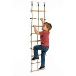 Climbing Rope Net 200cm with Wooden Rungs for Childrens - Childrens Climbing Ladders & Nets