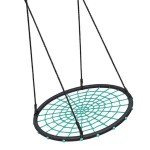 Κούνια Φωλιά Ø120cm με 4 Σημεία Ανάρτησης Μαύρη-Πράσινη - Παιδικές Πλαστικές Κούνιες Φωλιές