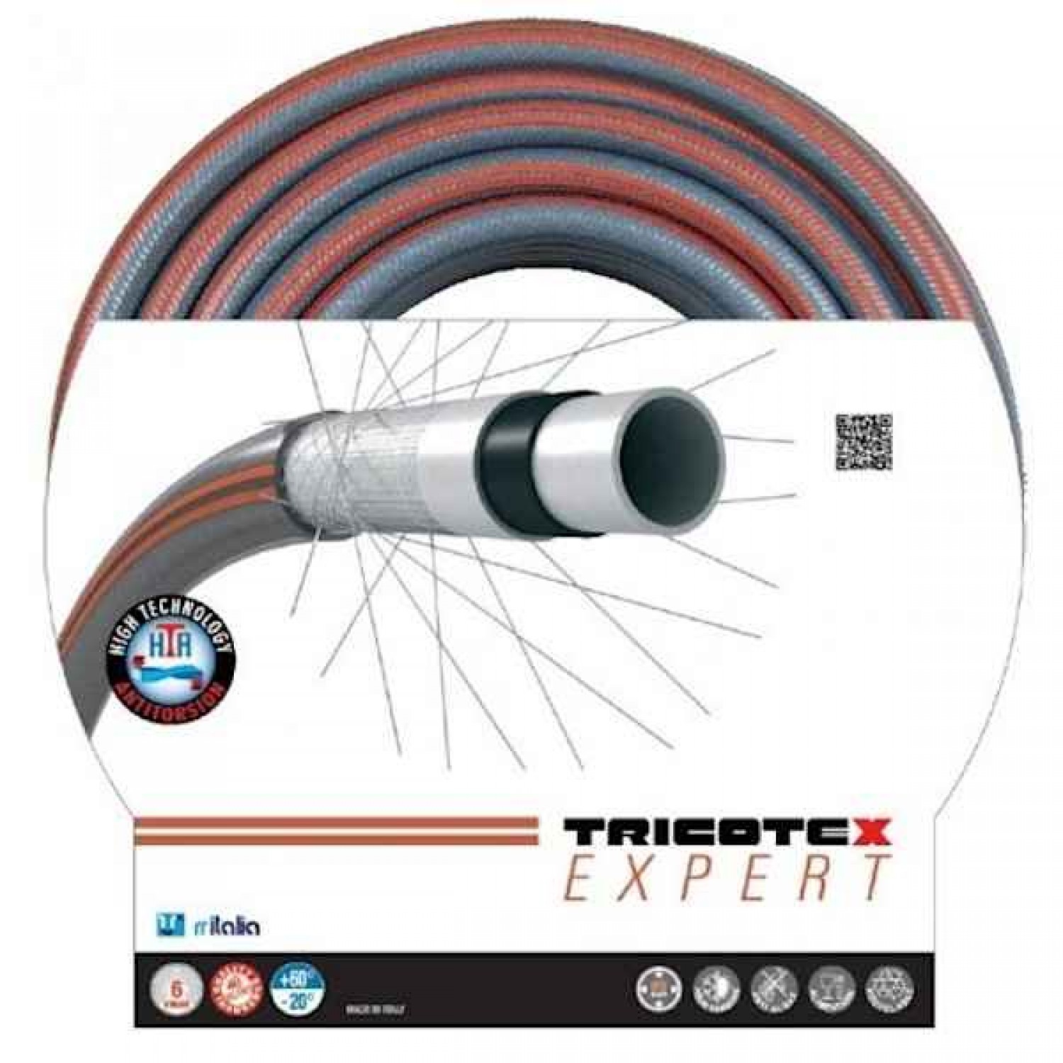 Garden Hose TRICOTEX EXPERT 1/2" 25m RR ITALIA Garden Hose TRICOTEX EXPERT 1/2" 25m RR ITALIA - Gardening and Outdoor Watering Hoses