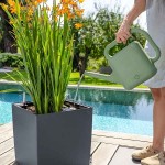 MOJA Garden Plastic Watering Can 5lt Reed Green 44x14x29cm with Handle by Lechuza - Watering Cans