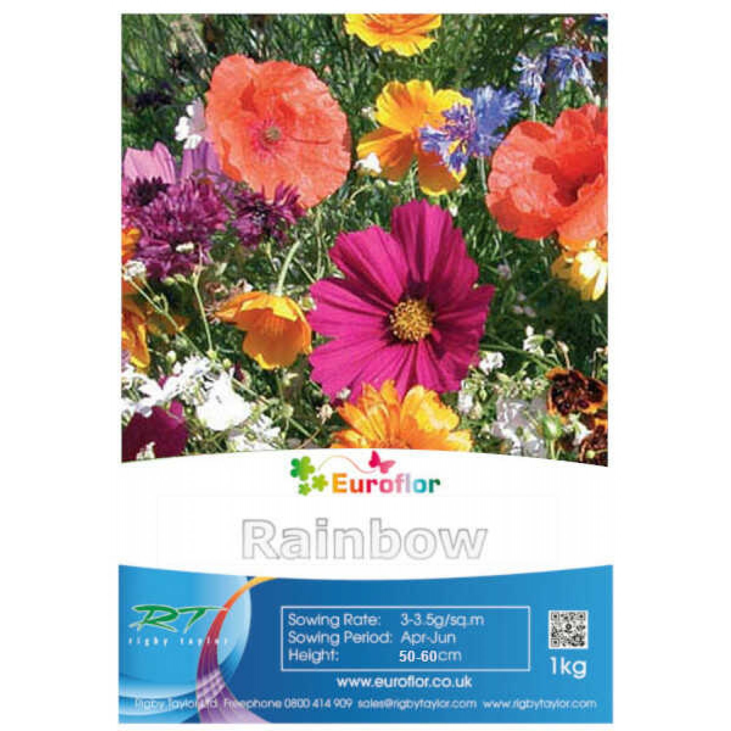 Σπόροι Μείγμα Rainbow Annuals 1kg για Αστικά Λιβάδια EUROFLOR
