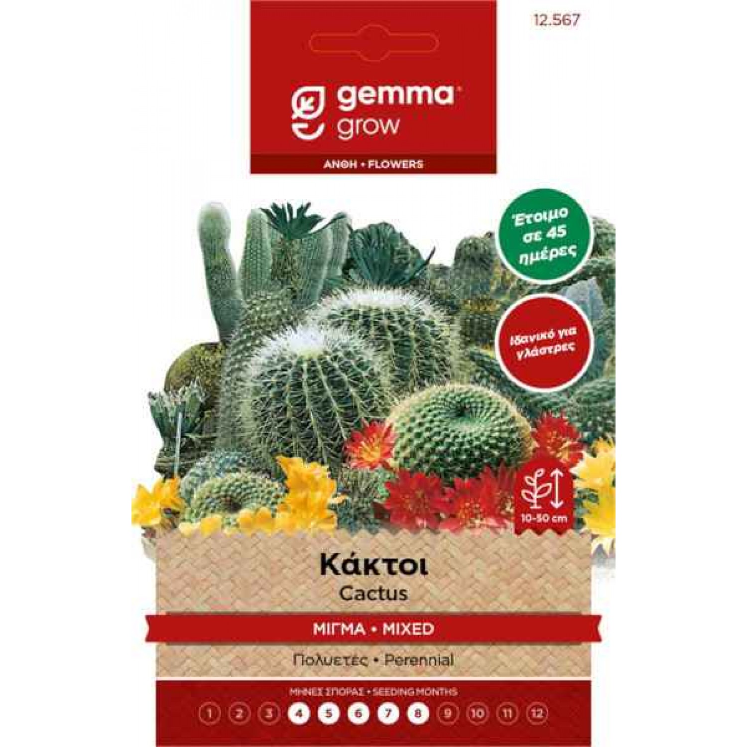 Κάκτοι Μίγμα 2g Σπόροι Φάκελος (Cactaceae) - Σπόρος για Κάκτους και Παχύφυτα Κάκτοι Μίγμα 2g Σπόροι Φάκελος (Cactaceae)