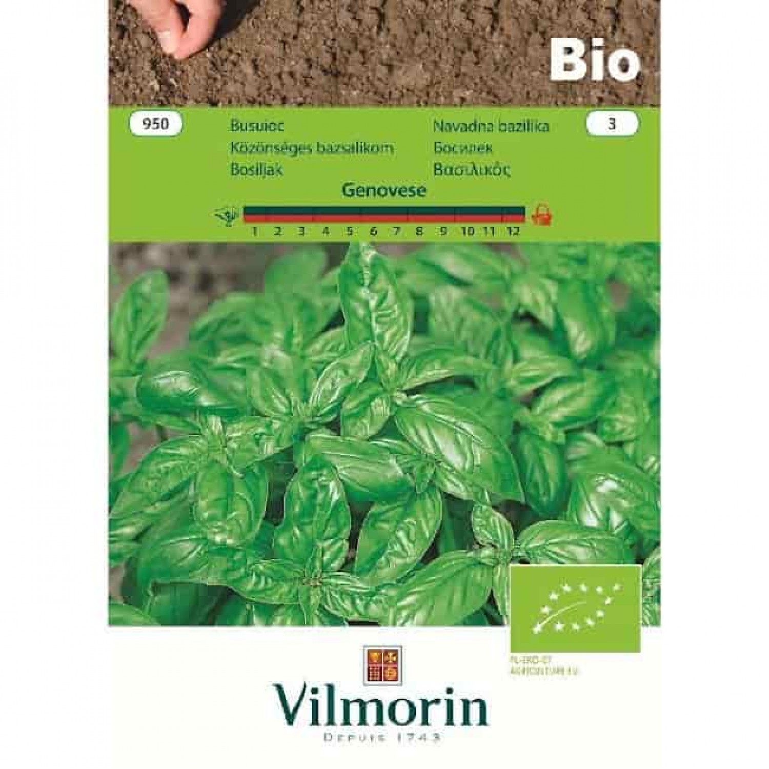 Βασιλικός Bio Genovese 950 VILMORIN - Βιολογικοί Σπόροι Βιολογικοί Σπόροι Βασιλικού Genovese VILMORIN | Κηπογεωργική