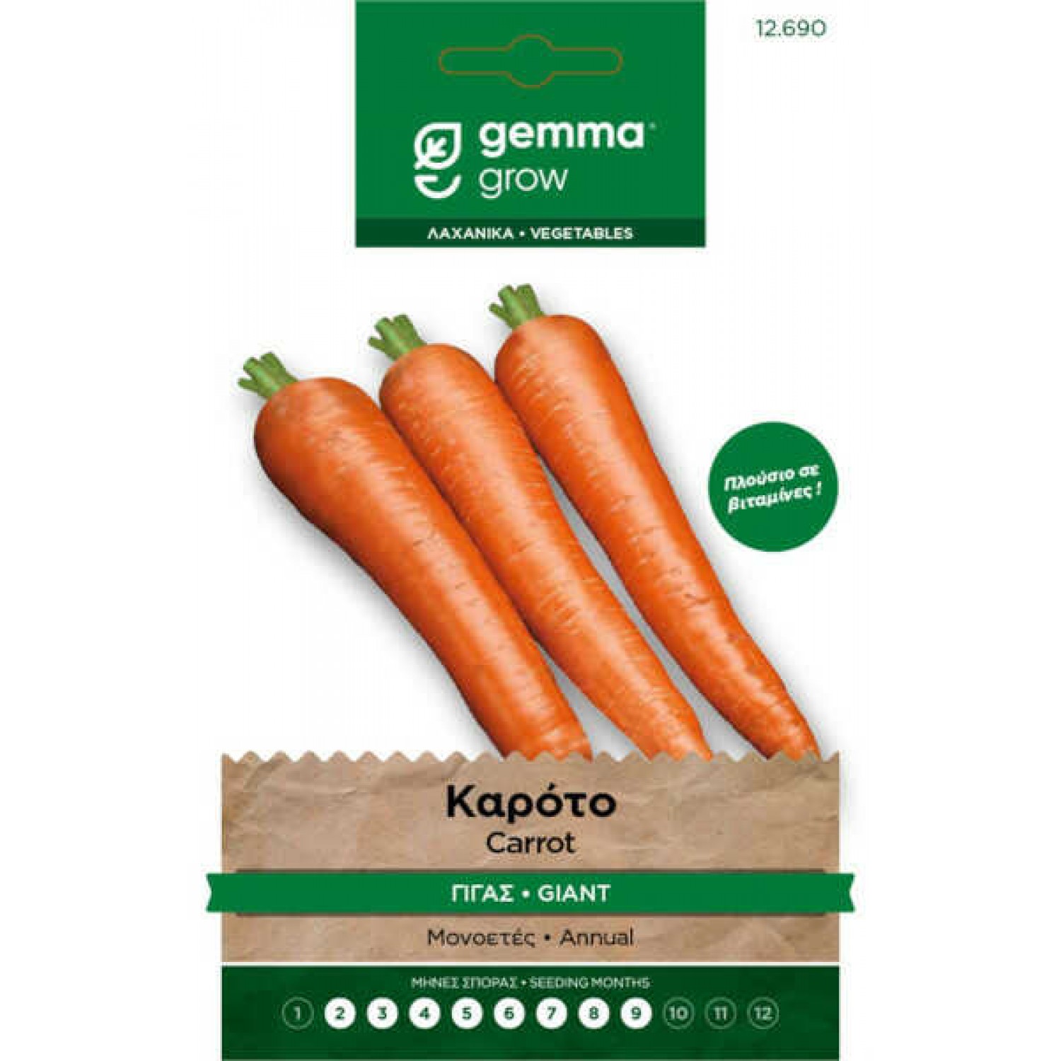 Καρότο Γίγας 2g Σπόροι Φακελάκι (Daucus carota 'Flakkee 2') - Σπόρος Καρότων σε Φάκελα Καρότο Γίγας 2g Σπόροι Φακελάκι Daucus carota Flakkee 2