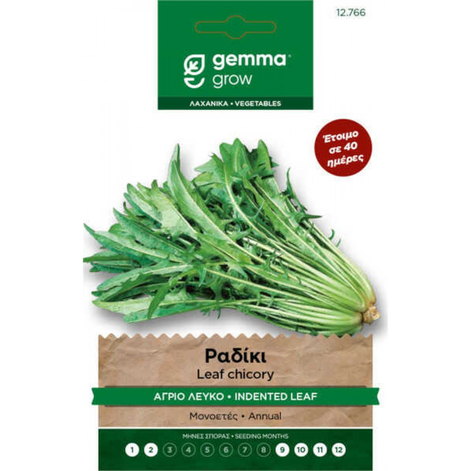 Ραδίκι Άγριο Λευκό 10g Σπόροι Φακελάκι (Chichorium intybus 'Catalogna Frastagliata') Ραδίκι Άγριο Λευκό 10g Σπόροι-Catalogna Frastagliata