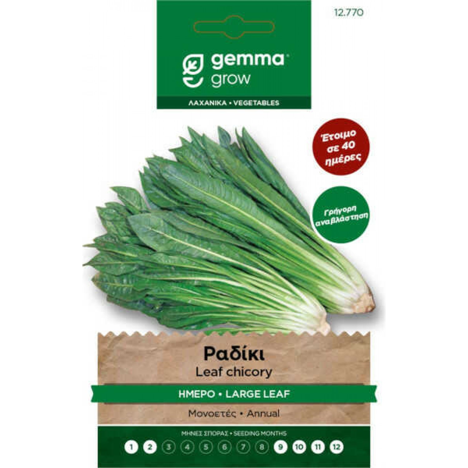 Ραδίκι Ήμερο 10g Σπόροι-Catalogna a Foglie Larghe