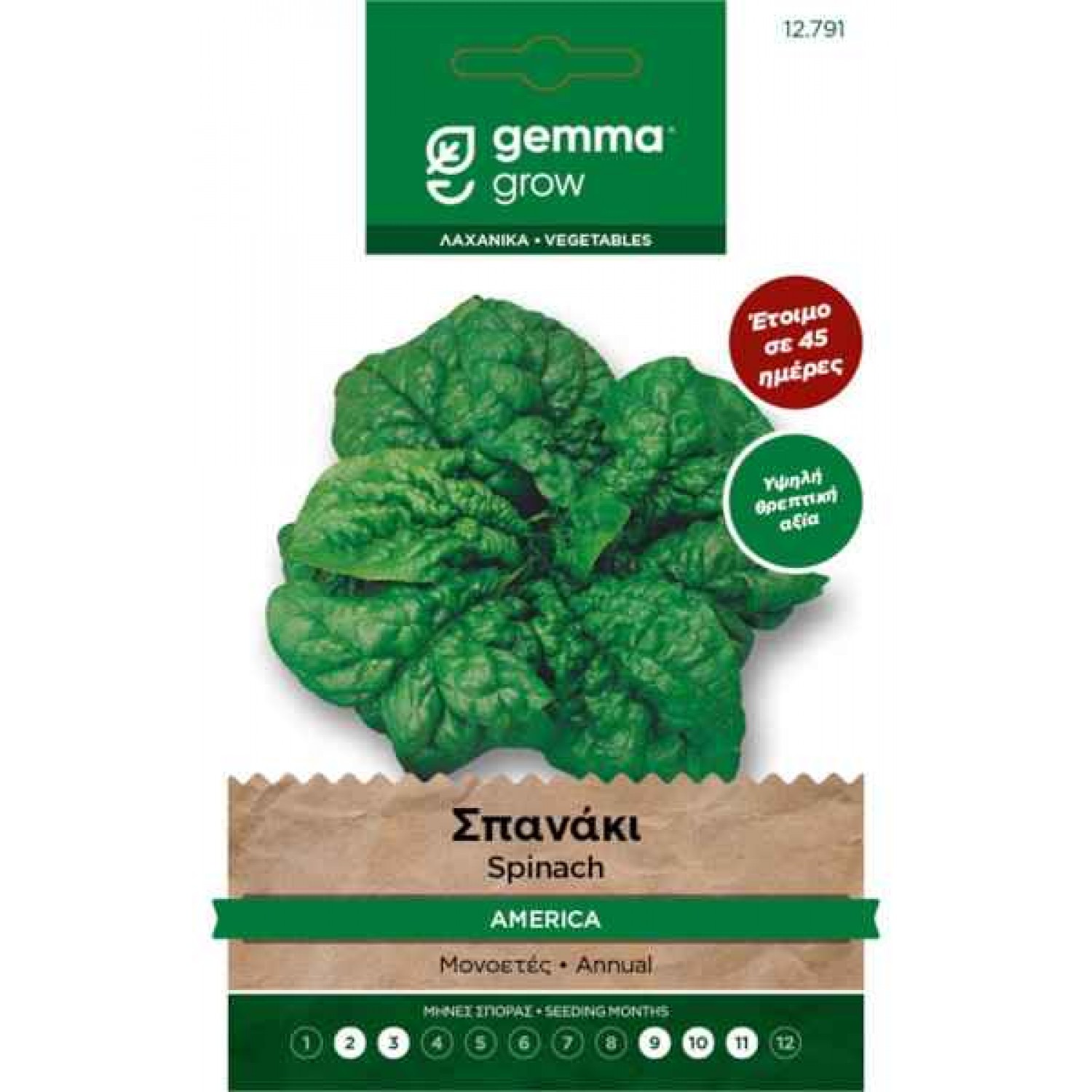Σπανάκι America 15g Σπόροι-Spinacia oleracea 'America'
