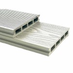 3D WPC Decking Board 2.5x15x360cm White Beige - Boards for Deck