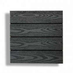 Πλακάκι DECK WPC Όψη Ξύλου 30x30cm Γκρι Σκούρο