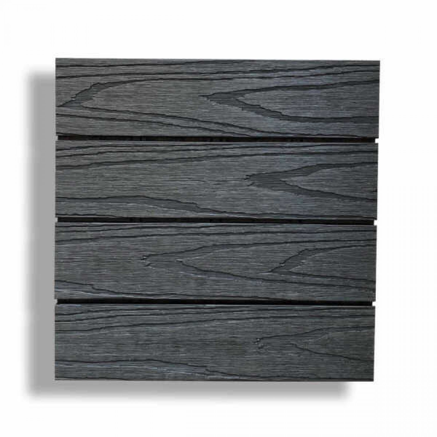WPC Decking Tile 3D WOOD 30x30cm Dark Grey - Tiles & Boards for Deck