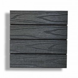 Πλακάκι DECK WPC 3D Όψη Ξύλου 30x30cm Γκρι Σκούρο - Πλακάκια & Σανίδες Deck