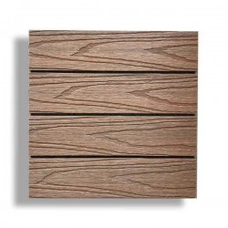 Πλακάκι DECK WPC 3D Όψη Ξύλου 30x30cm Καφέ - Πλακάκια & Σανίδες Deck