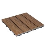 WPC Decking Tile 3D WOOD 30x30cm Brown - Tiles & Boards for Deck