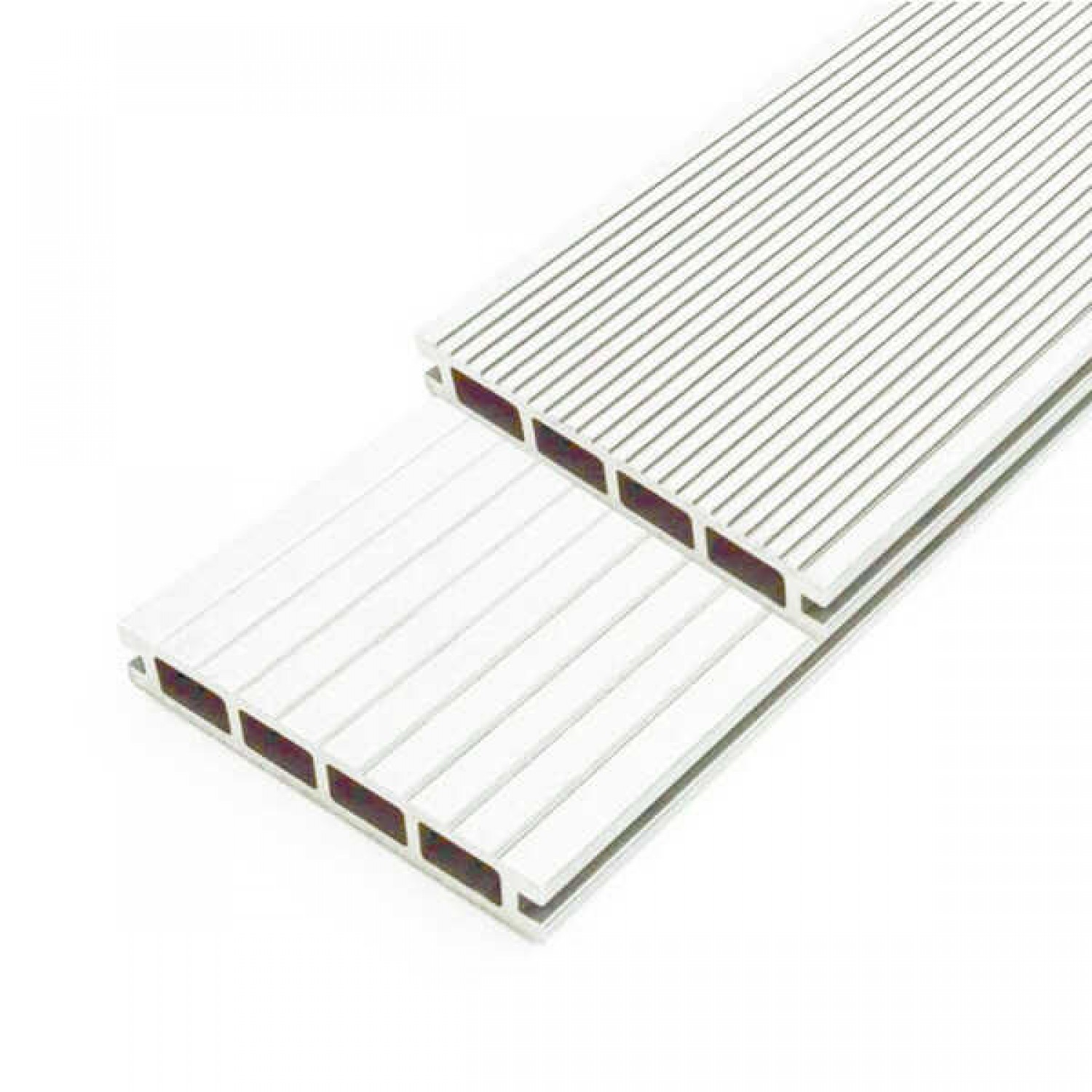 WPC Decking Board White-Ecru 2.4x14.6x360cm Double Sided - Floor & Decking Boards