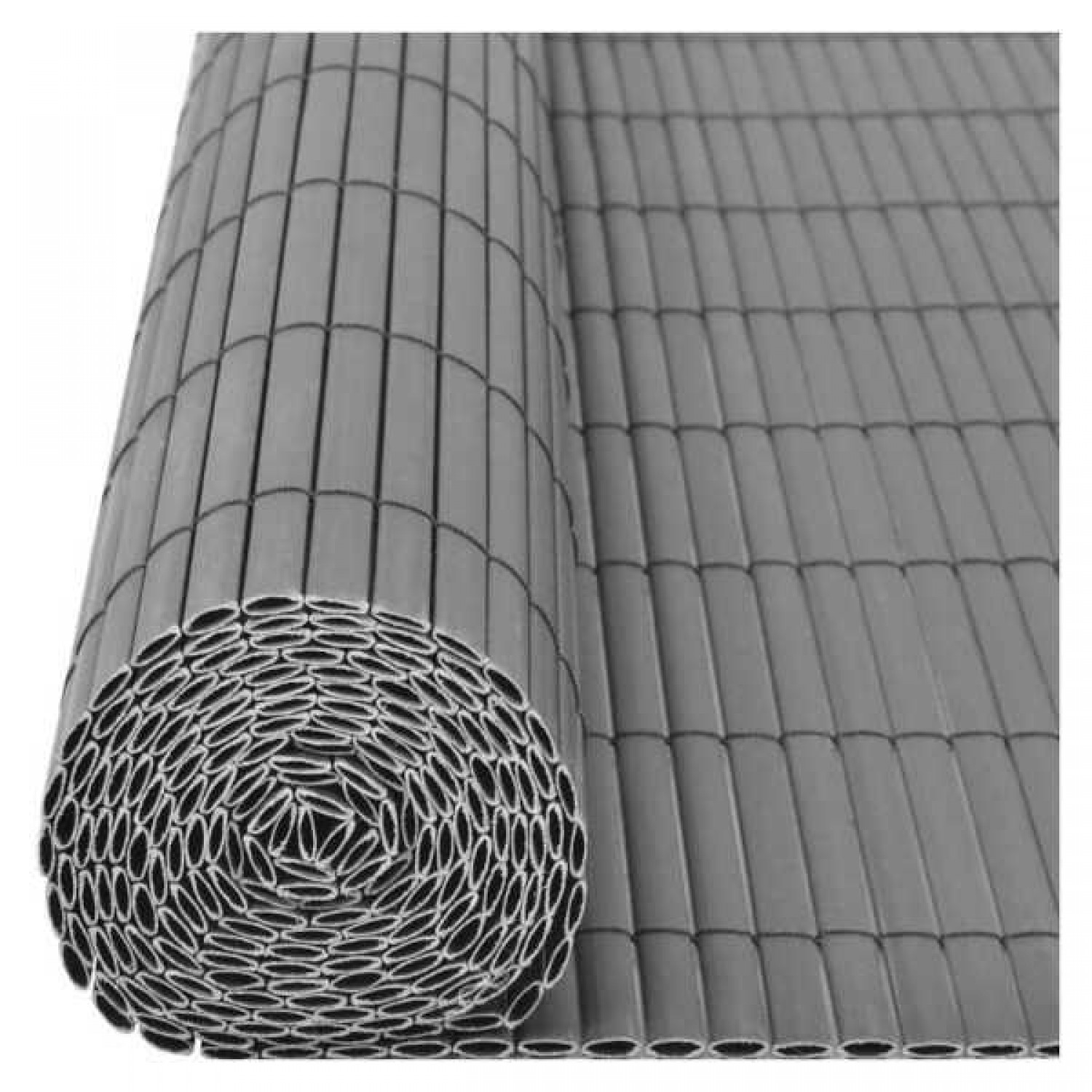 Καλαμωτή PVC Γκρι 150(Υ)x300cm Μπαμπού Διπλής Όψης-Καλαμωτές