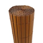 PVC Reed Fence 19mm 1x3m 2-Sided Reinforced-Light Brown - Roll Screening Fences
