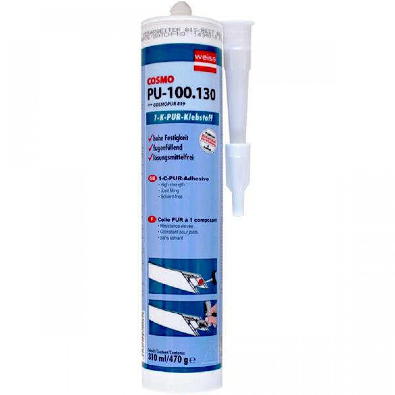 Κόλλα CPUR 034 Για Γωνιάστρα COSMOPUR 819 310ml (Μέταλλο) - Κόλλες Αλουμινίου & Δομικών Υλικών Κόλλα CPUR 034 Για Γωνιάστρα COSMOPUR 819 310ml (Μέταλλο)