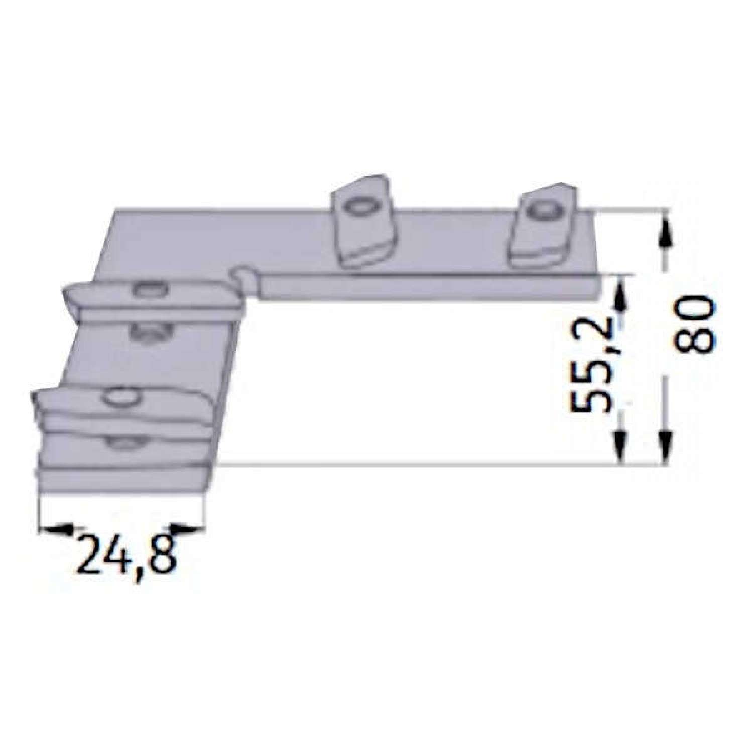 Angle 90° For Handrail 25x60mm - WPC Fencing Accessories Angle 90° For Handrail 25x60mm