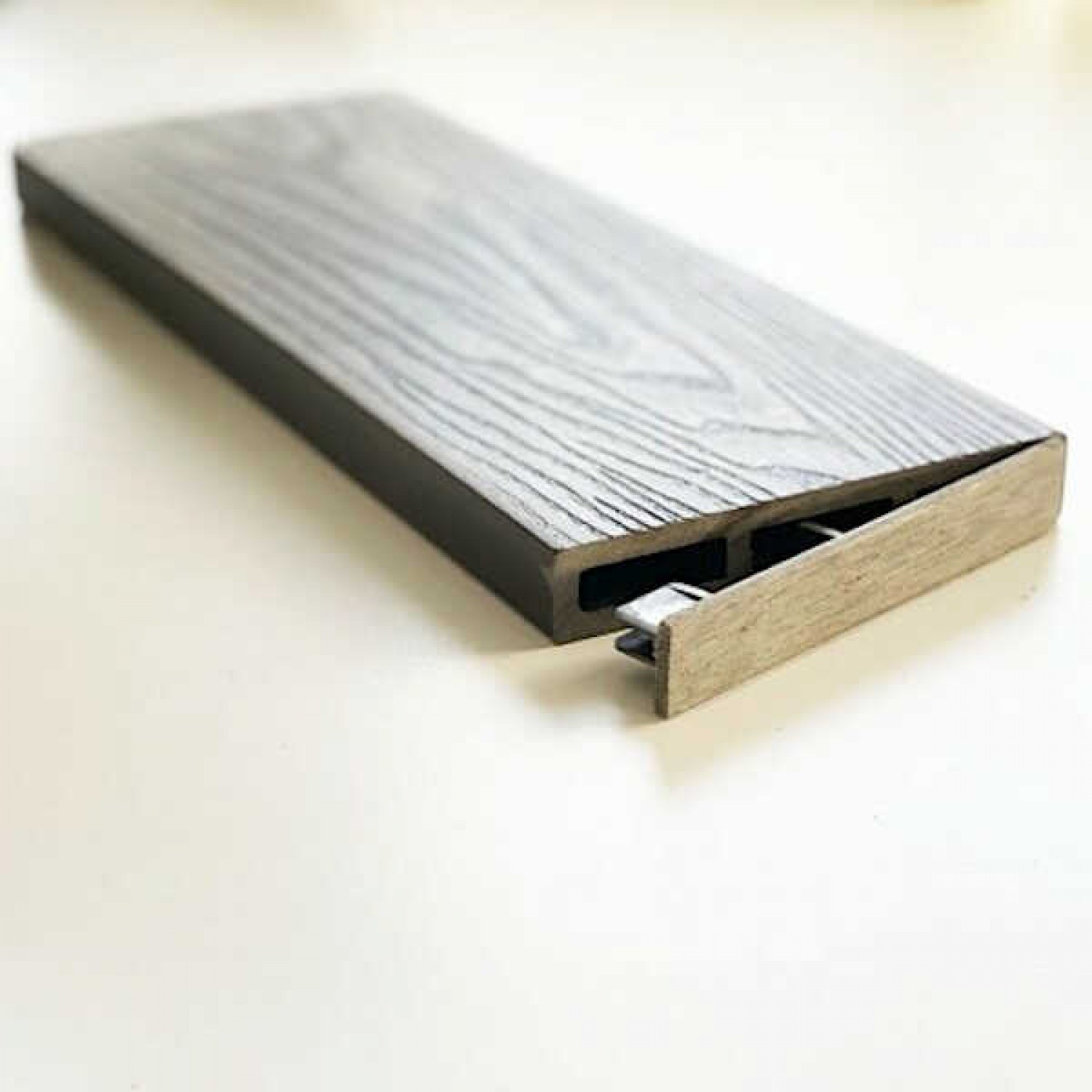 WPC 3D Fencing Ending Caps 2x12cm Light Grey - Ending Caps for Fence Boards WPC 3D Fencing Ending Caps 2x12cm Light Grey